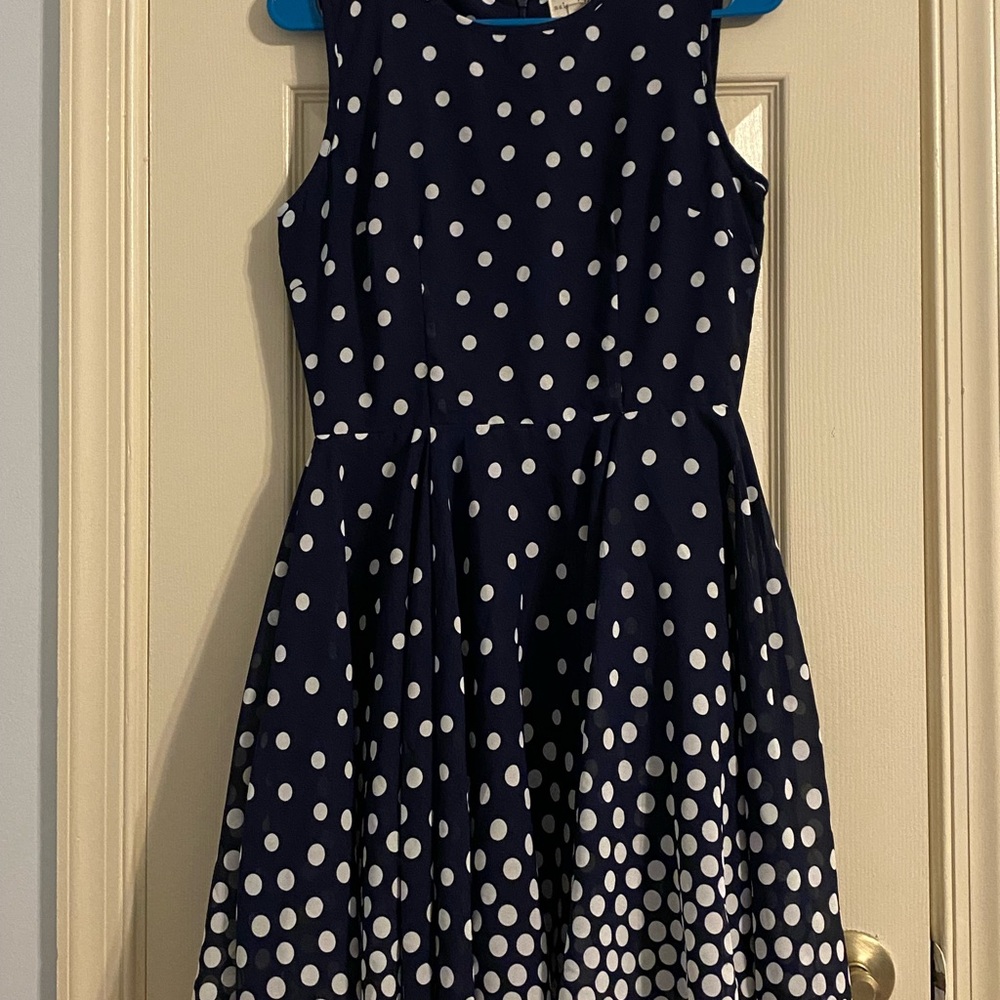 Navy Polka Dot Dress